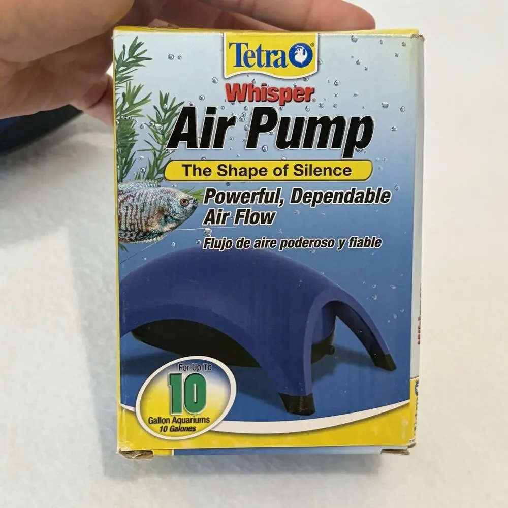 Tetra Whisper 10 Gallon Aquarium Air Pump 77851-900 Quiet Fish Tank Aerator NEW